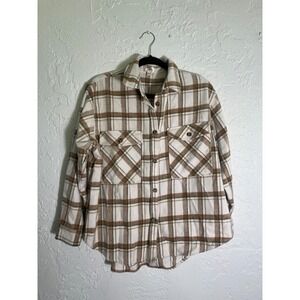Dizzy Lizzy Plaid Shacket Flannel Button Up Jacket Size‎ L